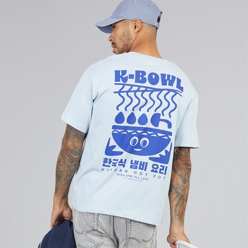 JACK & JONES Herre Oricon grafisk t-shirt - Subdued Blue