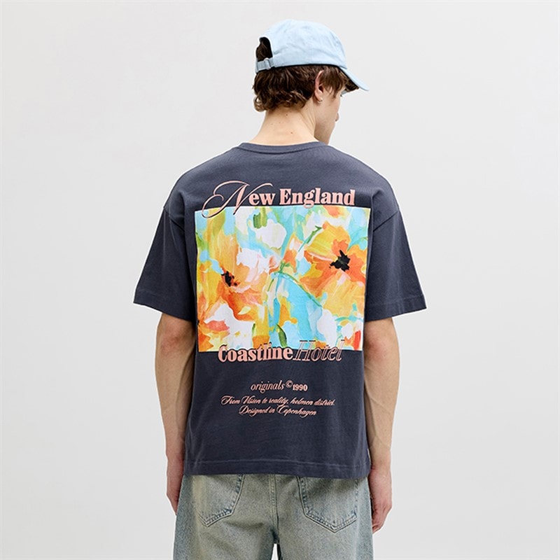 Herre montauk ryggrafisk t-shirt Odyssey Gray Detail Bandana - Billede 1