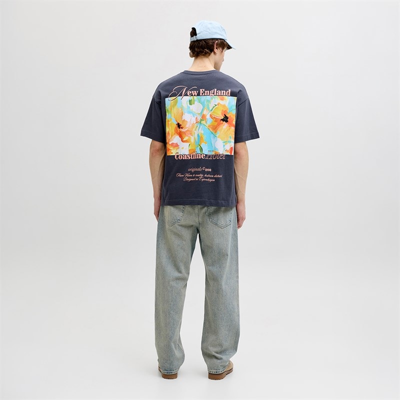 Herre montauk ryggrafisk t-shirt Odyssey Gray Detail Bandana - Billede 3