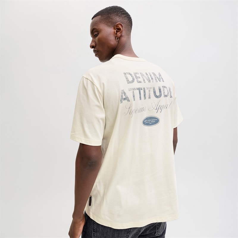 Herre dover grafisk t-shirt Antique White - Billede 1
