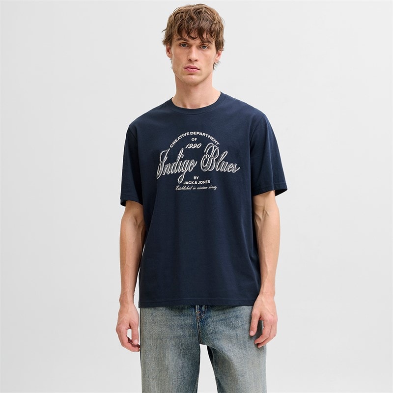Herre denver grafisk t-shirt Navy Blazer - Billede 1
