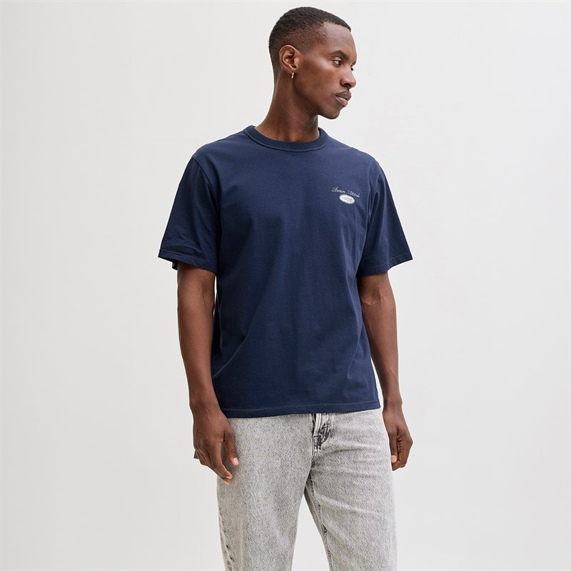 Herre dover grafisk t-shirt Navy Blazer - Billede 2