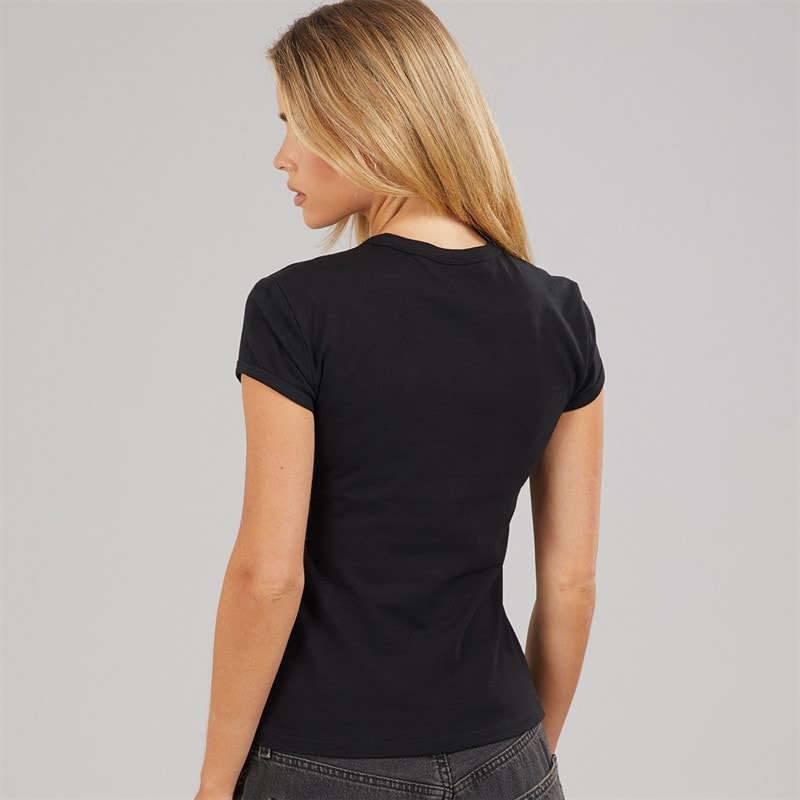 Dame t-shirt med grafisk logo Sort - Billede 2