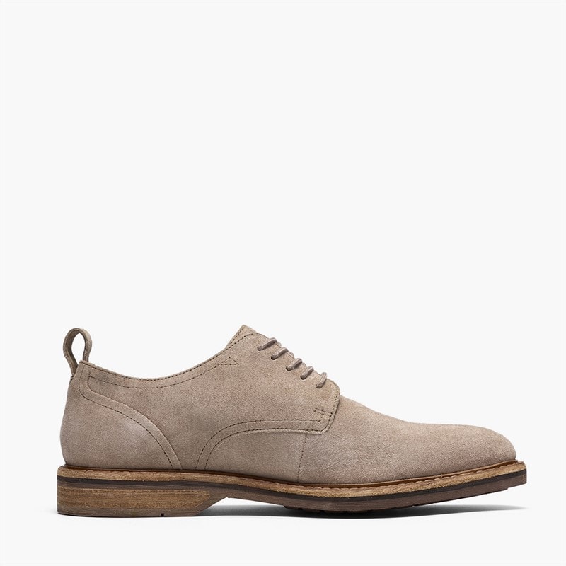 Clarks Herre Aldwin snøresko - Grey Suede