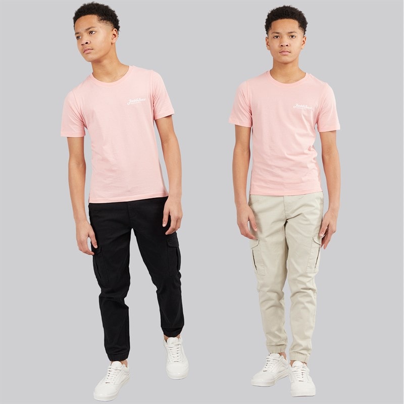Drenge to-pack chino cargobukser Sort/Stone - Billede 4