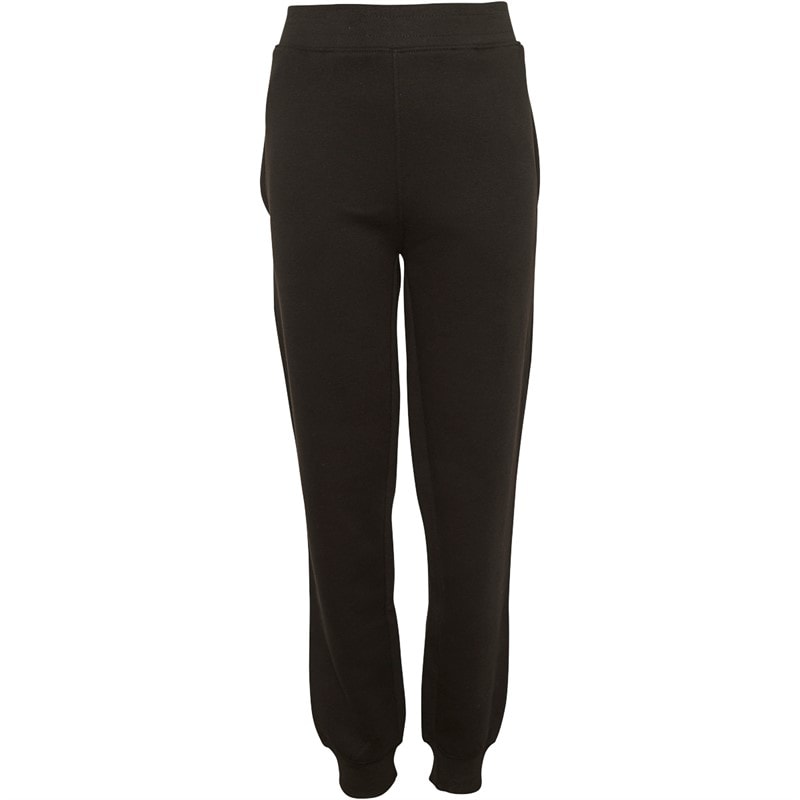 Drenge slim fit fleece joggingbukser med manchetter Sort - Billede 3