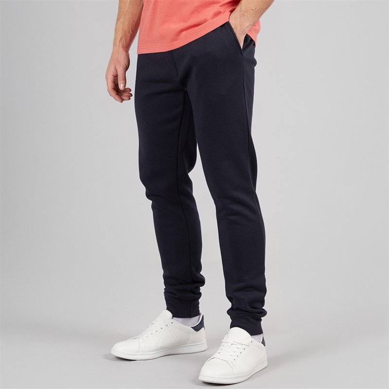 Kangaroo Poo Herre regular fit fleece joggers med manchetter - Marineblå