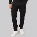 Herre regular fit fleece joggers med manchetter Sort