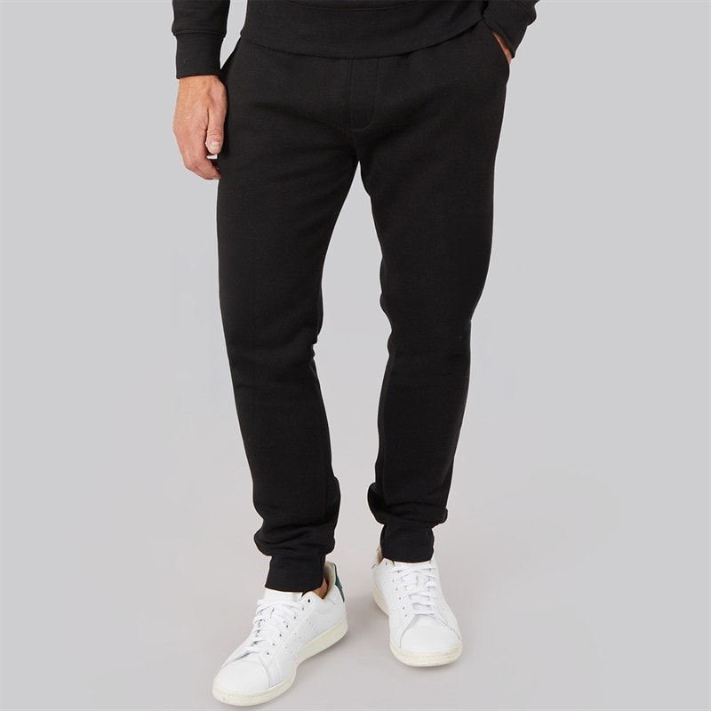 Kangaroo Poo Herre regular fit fleece joggers med manchetter - Sort
