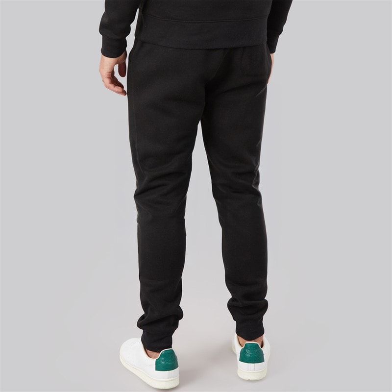 Herre regular fit fleece joggers med manchetter Sort - Billede 2