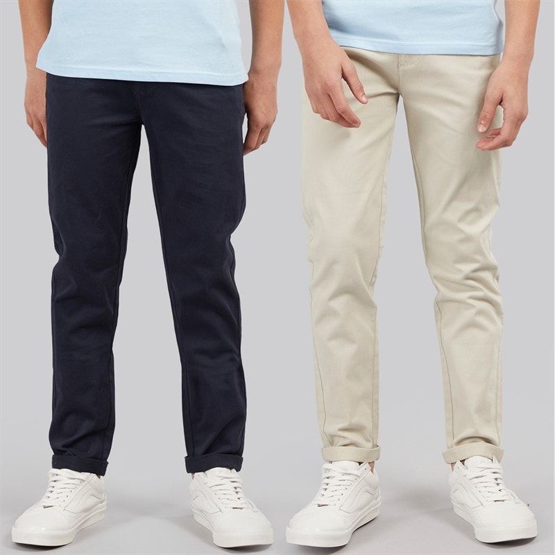 Drenge to-pack chino bukser Marine/Stone - Billede 1