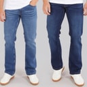 Herre to-pak bootcut denimjeans Dunkel Wash/Mid Wash