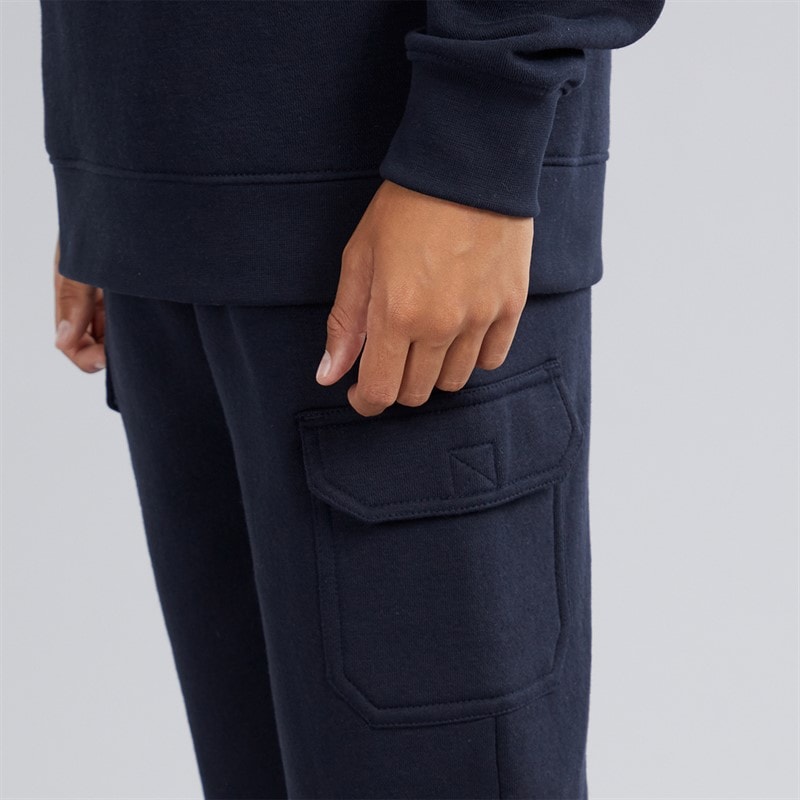Drenge sweatshirt og cargo joggers træningssæt Marineblå - Billede 3