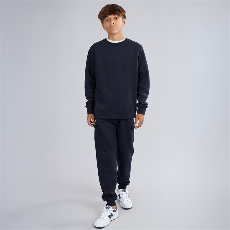 Drenge sweatshirt og cargo joggers træningssæt Marineblå - Billede 4