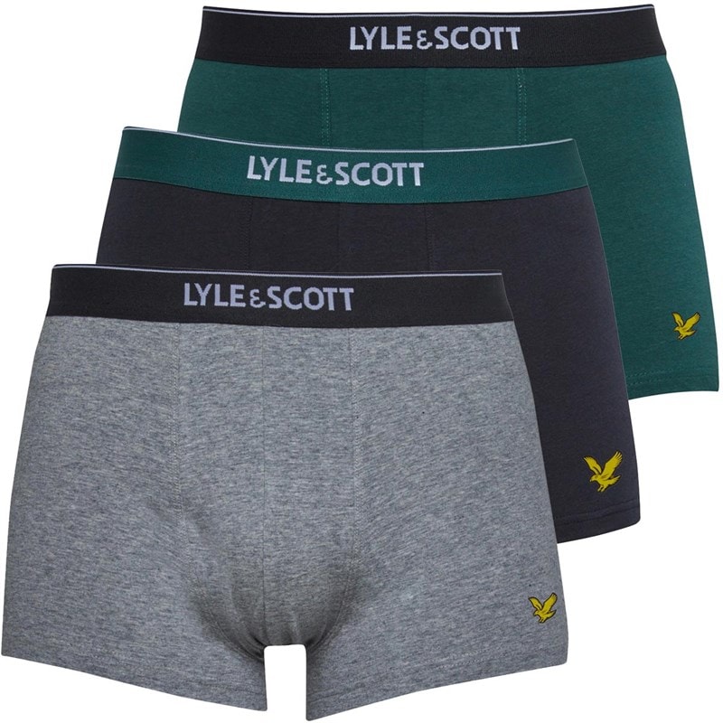 Lyle And Scott Vintage Herre fergus trepak boxershorts - Sort/Grey Marl/Pine Grove