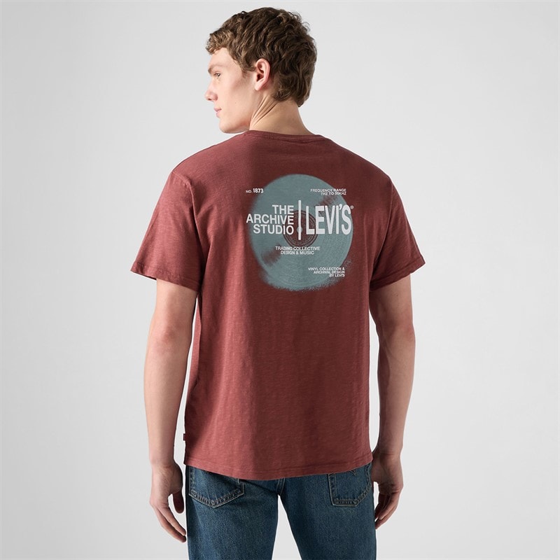 Levi's Herre t-shirt med afslappet pasform - Levis Records 1 Crushed Berry