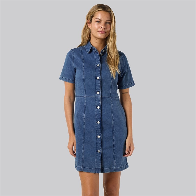 Dame slim denimkjole Medium Blue Denim - Billede 1