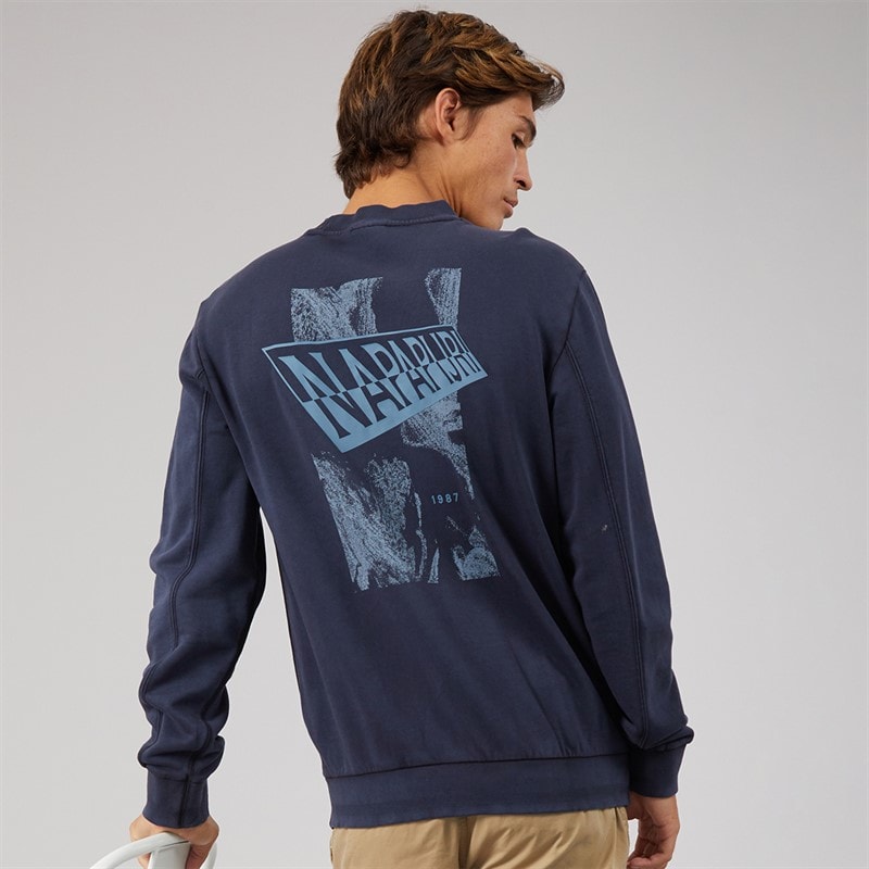 Napapijri Herre aren crew sweatshirt - Blue Marine