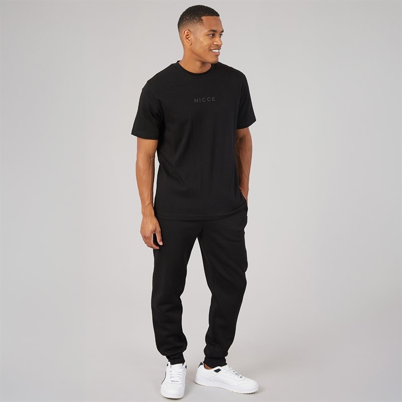 Herre dinall sæt med tre dele: hættetrøje, t-shirt og joggingbukser Sort - Billede 4