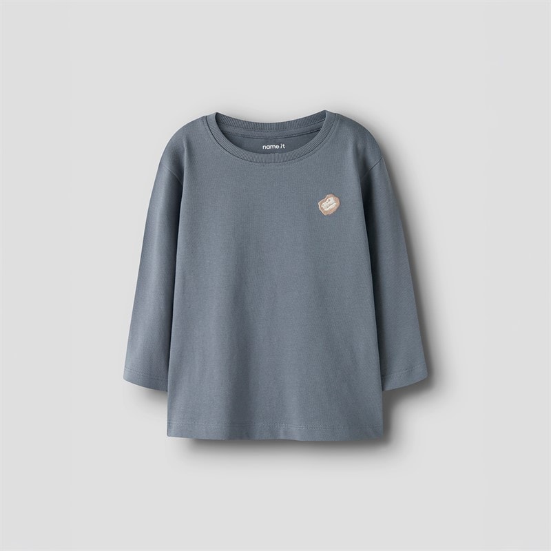 Name It Drenge mini vimpel dino skelet langærmet t-shirt - Flint Stone