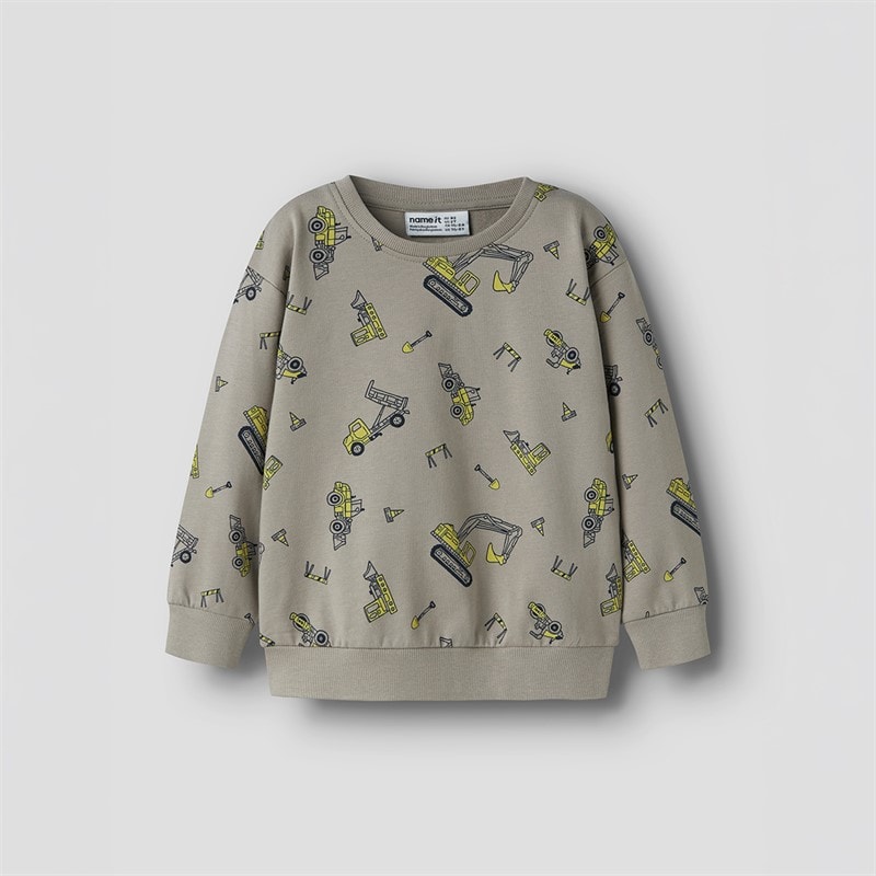 Drenge mini vildar dino ecavator sweatshirt Vintage Khaki - Billede 1