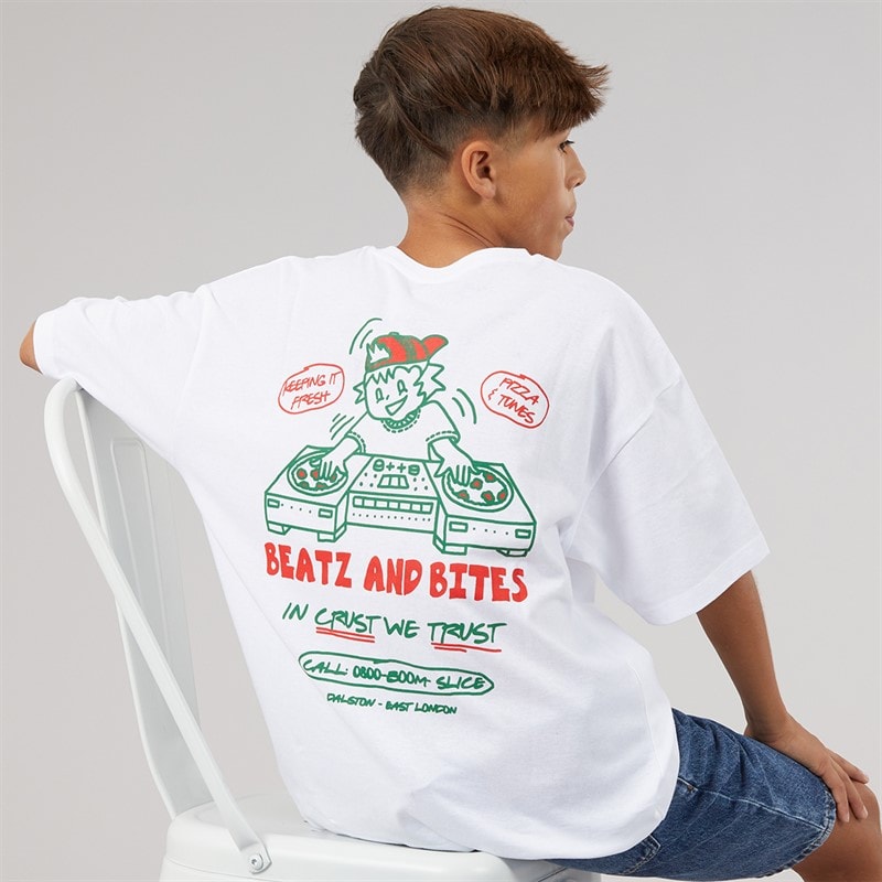 Drenge Heinrick t-shirt Bright White/Rød - Billede 1