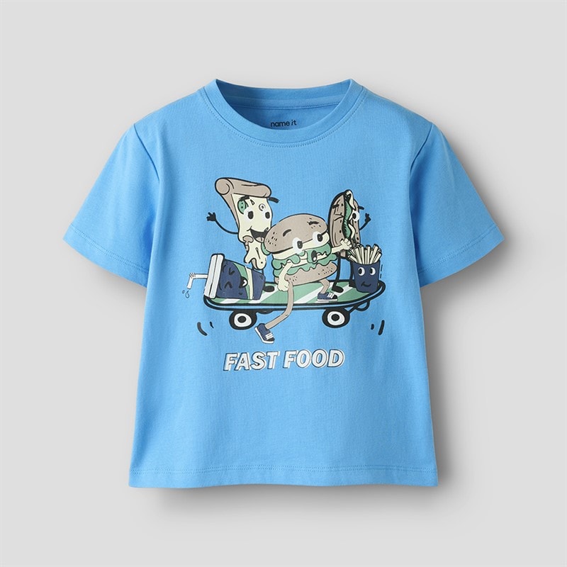 Drenge Dellan t-shirt Azure Blue - Billede 1