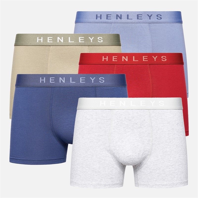 Herre motley fempak boxershorts Rosewood/Oceana/Troposhere/Vetiver/Grå Marl - Billede 1
