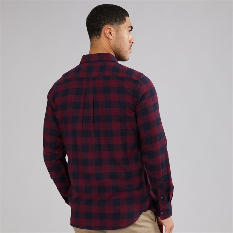 Herre stor gingham flannelternet langærmet skjorte Chateaux/Marine - Billede 2