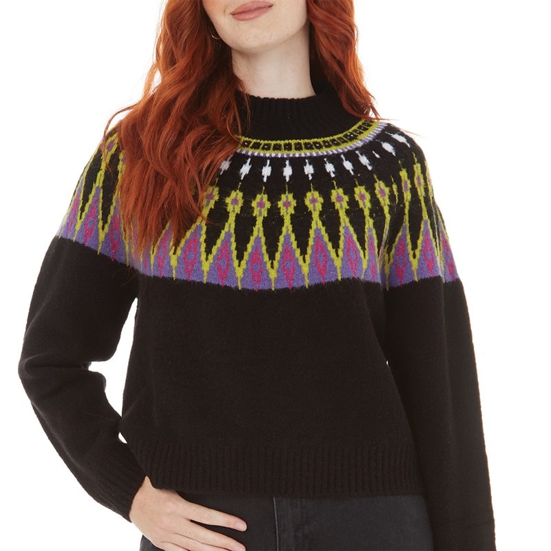 Dame fairisle-trøje Sort - Billede 3