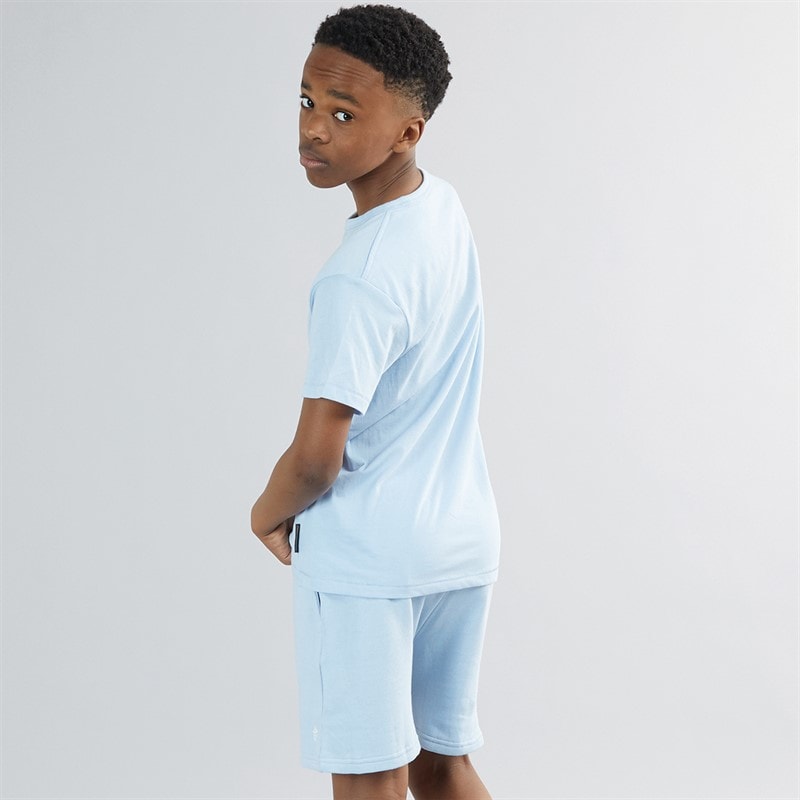 Drenge t-shirt og shorts sæt Hellblau Mel/White - Billede 2