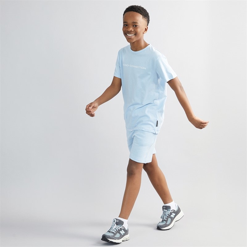 Drenge t-shirt og shorts sæt Hellblau Mel/White - Billede 3