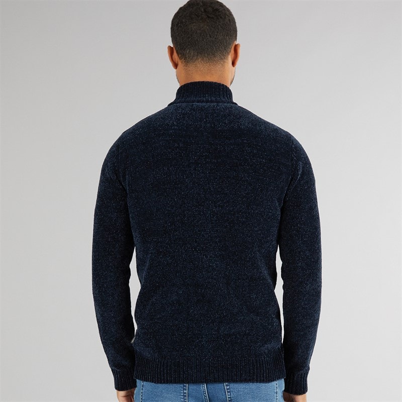 Herre 5 chenille 1/2 zip jumper Marine - Billede 2