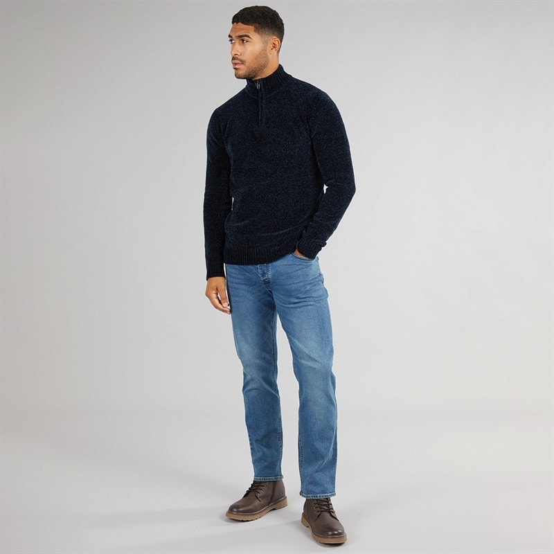 Herre 5 chenille 1/2 zip jumper Marine - Billede 4