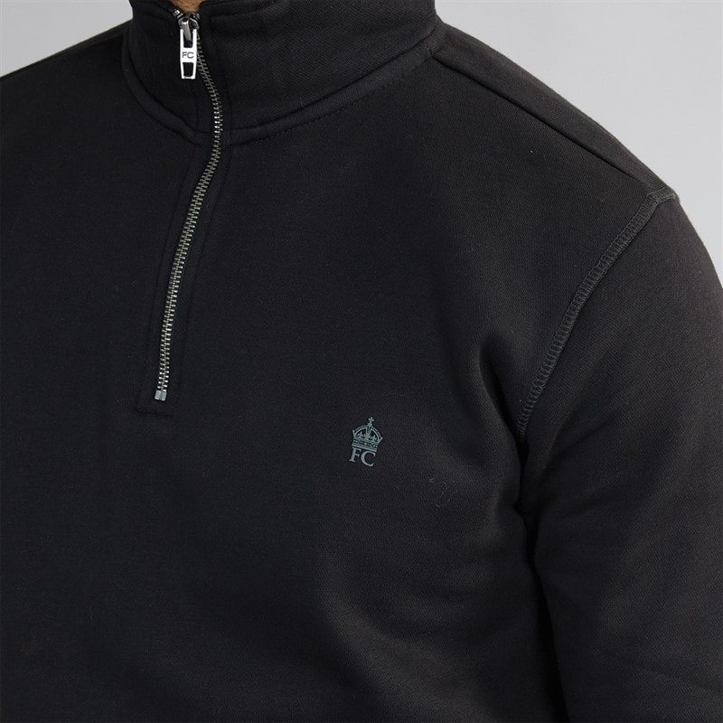 Herre FC 1/2 zip sweatshirt Sort/Gunmetal - Billede 4