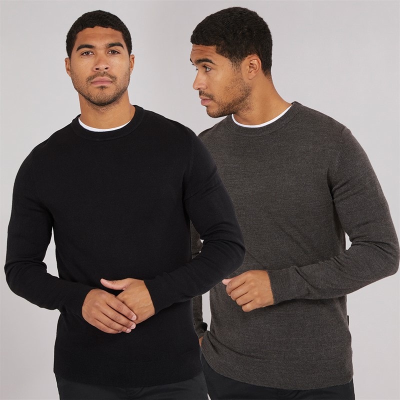 Herre cash to pack crew neck jumpers Multi 1 - Sort/Charcoal Mel - Billede 1