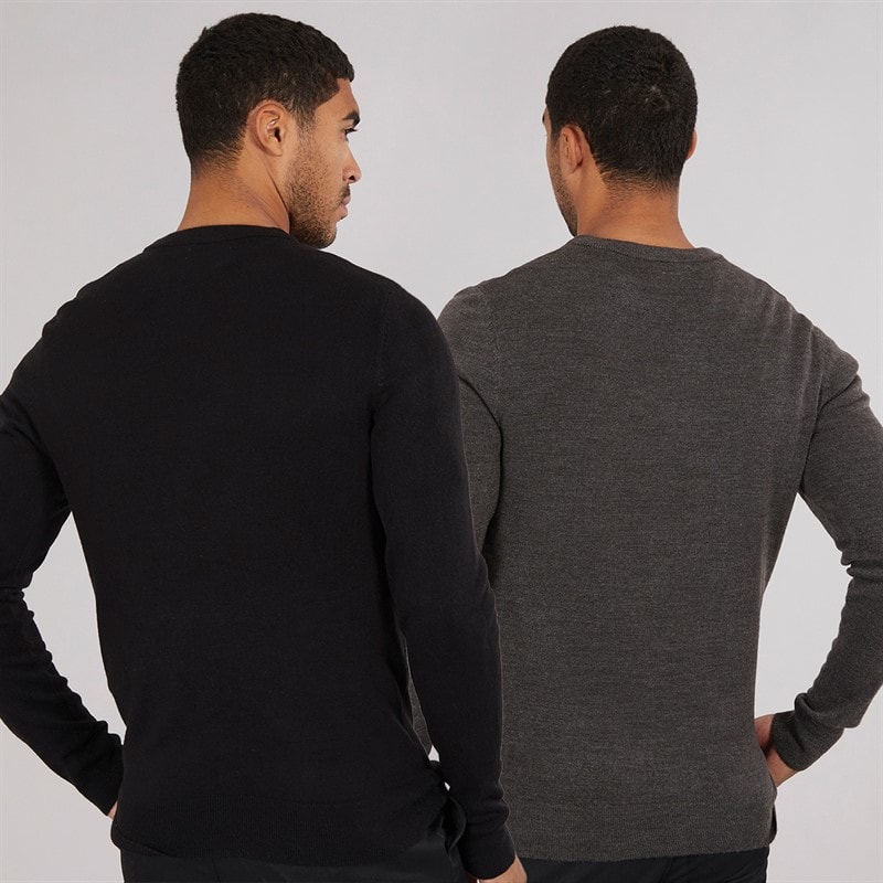 Herre cash to pack crew neck jumpers Multi 1 - Sort/Charcoal Mel - Billede 2