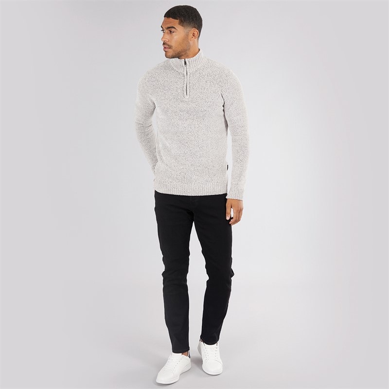 Herre 5 chenille 1/2 zip jumper Light Grey Mel - Billede 3