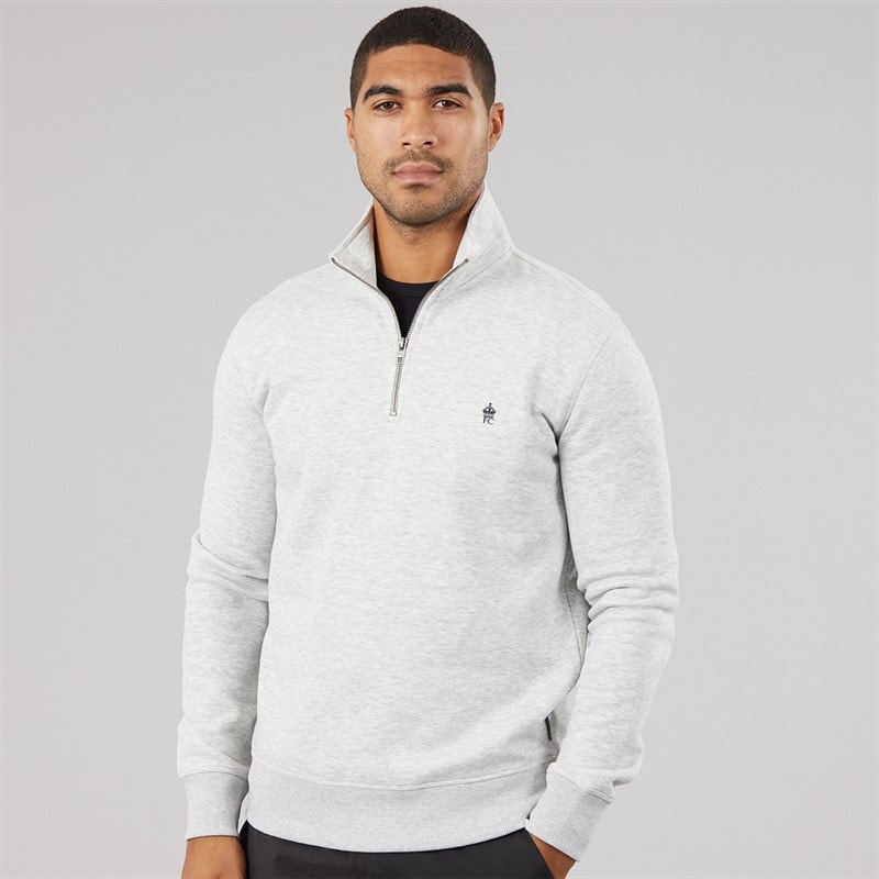 Herre FC half zip sweatshirt Hell Grey Mel/Marine - Billede 1