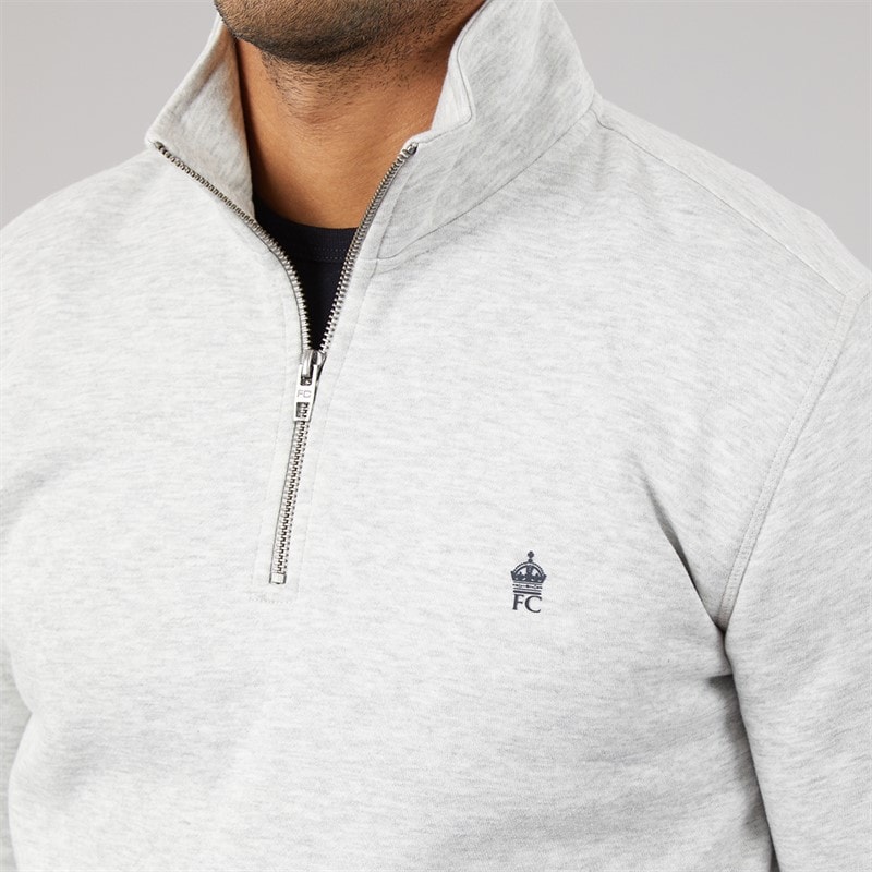 Herre FC half zip sweatshirt Hell Grey Mel/Marine - Billede 5