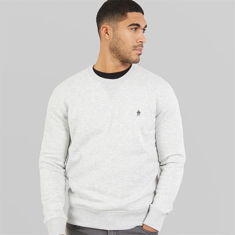 Herre fc sweatshirt Lysegrå Melange/Marine - Billede 1