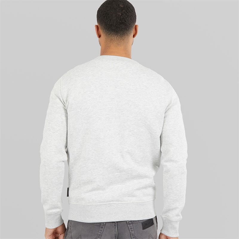 Herre fc sweatshirt Lysegrå Melange/Marine - Billede 2