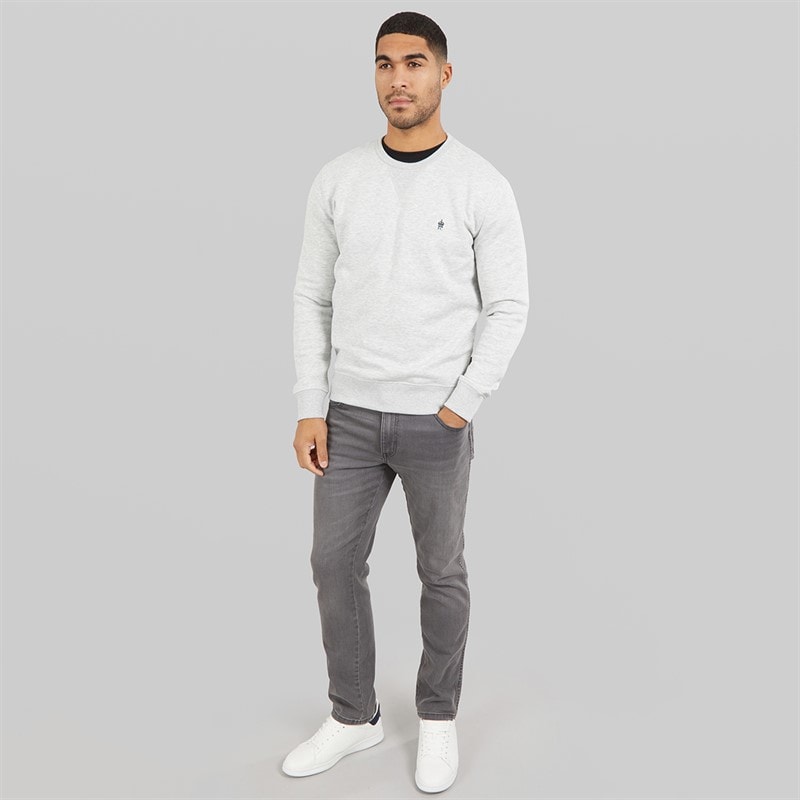 Herre fc sweatshirt Lysegrå Melange/Marine - Billede 3
