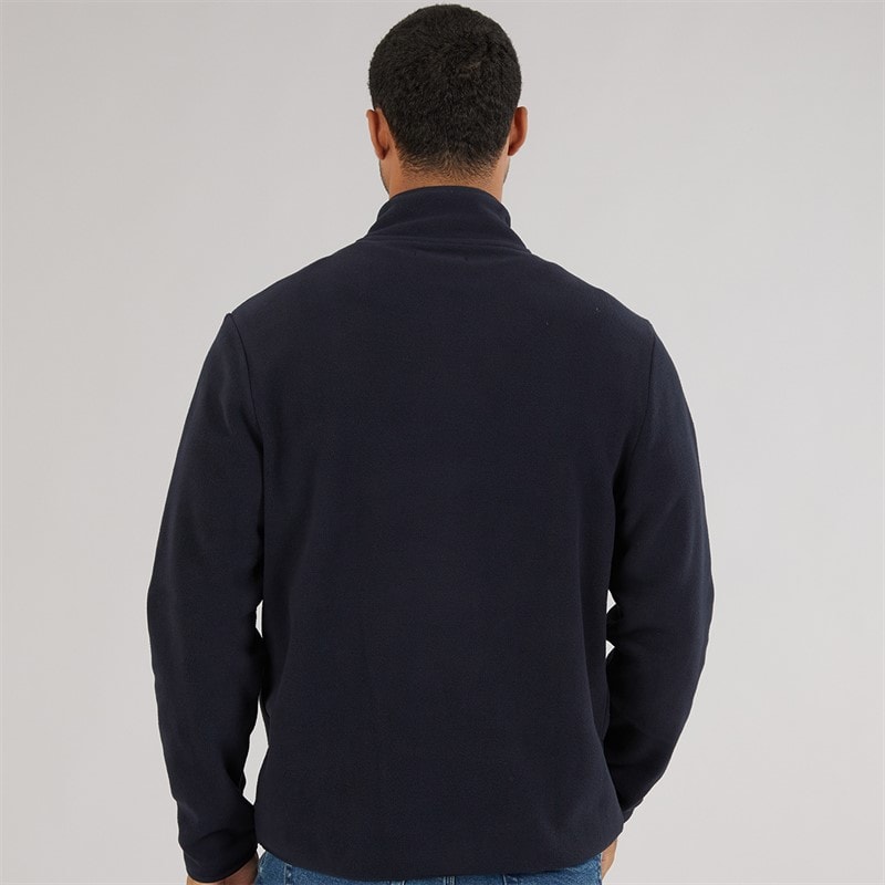 Herre fleece med halv lynlås Marine - Billede 2