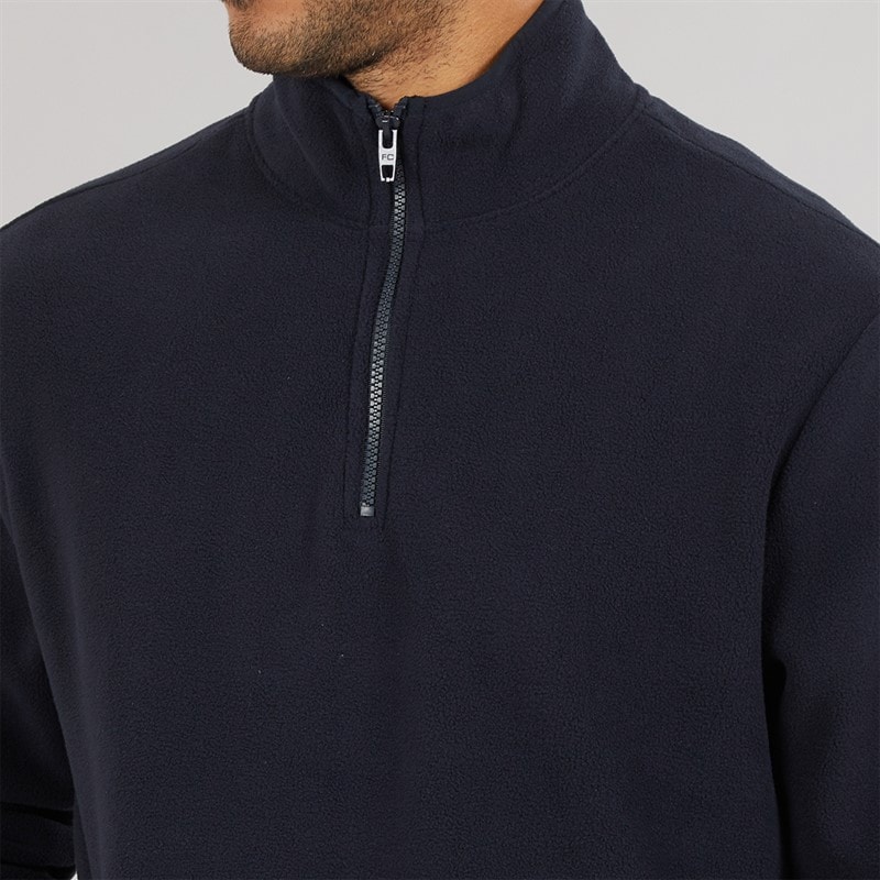 Herre fleece med halv lynlås Marine - Billede 5