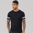 Herre armstribet t-shirt Navy/White