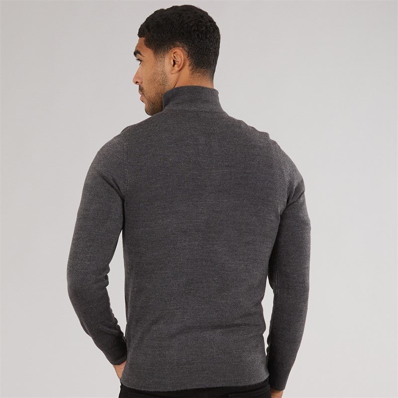 Herre cash half zip jumper Charcoal Mel - Billede 2