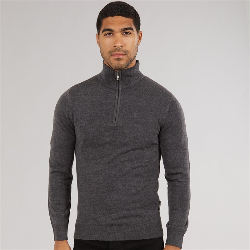Herre cash half zip jumper Charcoal Mel - Billede 3