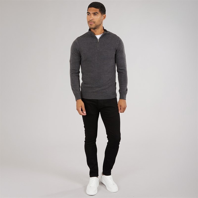 Herre cash half zip jumper Charcoal Mel - Billede 4