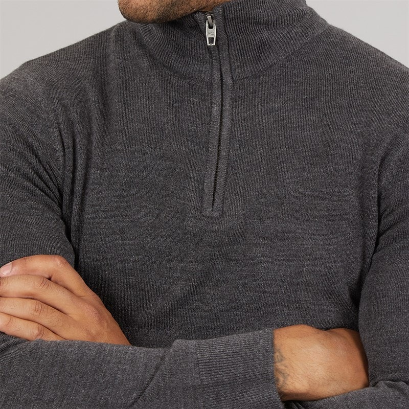 Herre cash half zip jumper Charcoal Mel - Billede 5